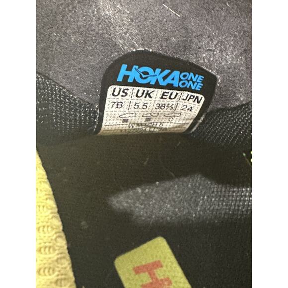 HOKA ONE ONE Rocket X Women’s Size 7B Running Shoes Yellow Blue - Picture 2 of 8